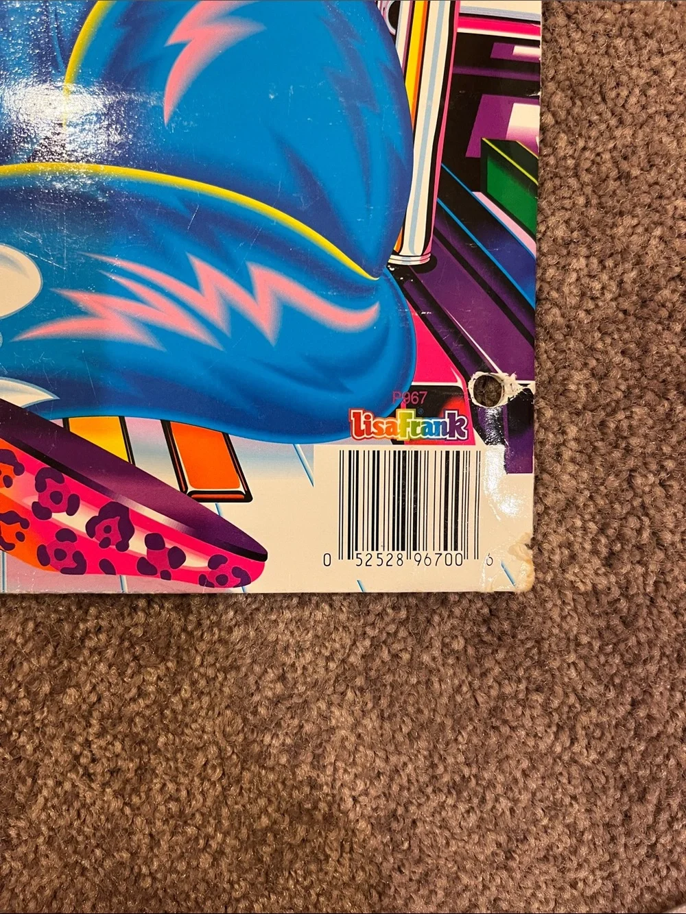 Lisa Frank Miss Furonica Colorful Blue Cat vintage folder